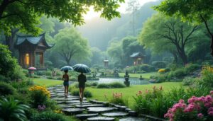 découvrez bonzée, un jardin naturel qui fascine tous les visiteurs, même par temps pluvieux. plongez dans un univers verdoyant où chaque goutte de pluie révèle la beauté des paysages et des plantes, offrant une expérience unique et enchanteresse.