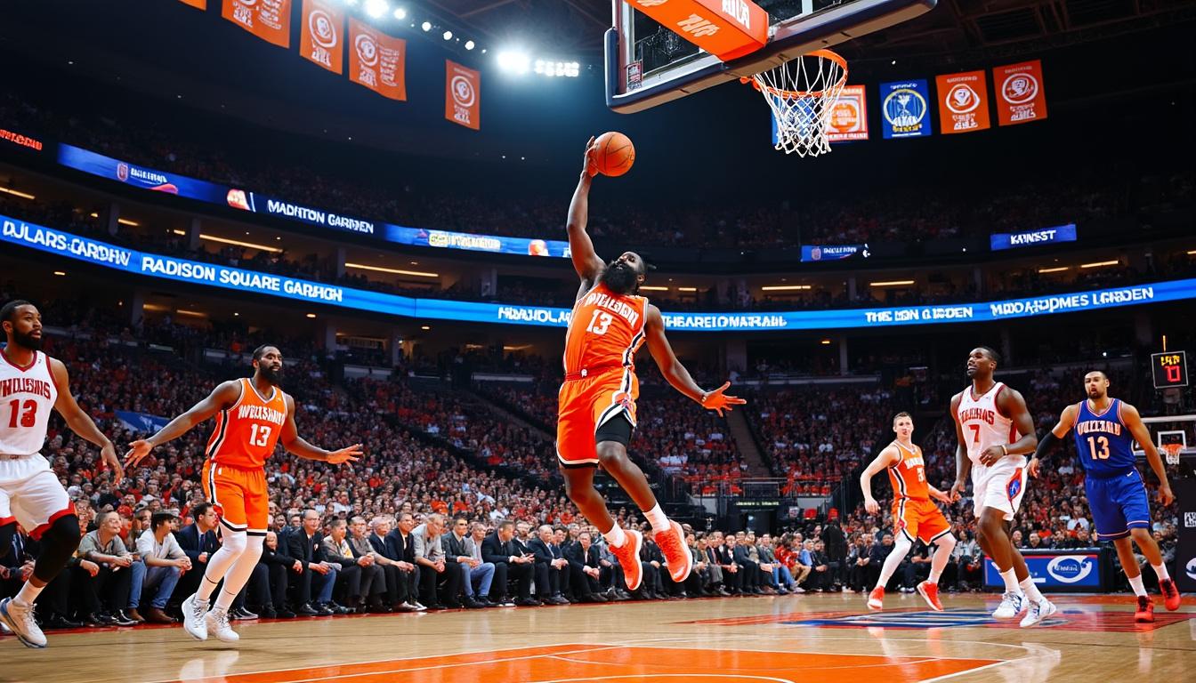 revivez le jour légendaire où james harden a écrit l’histoire au madison square garden avec une performance record qui a marqué les esprits des fans de basket.