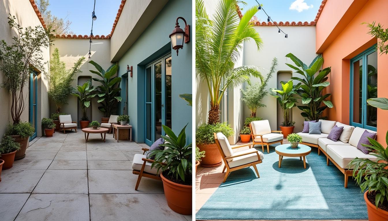 découvrez comment ces couleurs avant/après transforment et rajeunissent votre terrasse pour un espace extérieur frais et moderne.