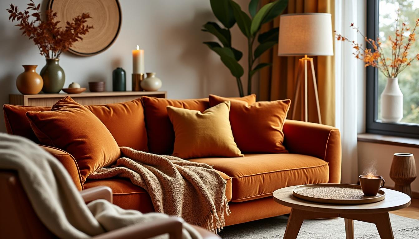 explorez les 5 teintes chaleureuses incontournables de l'automne-hiver 2025 pour transformer votre intérieur en un cocon de douceur et d'élégance.