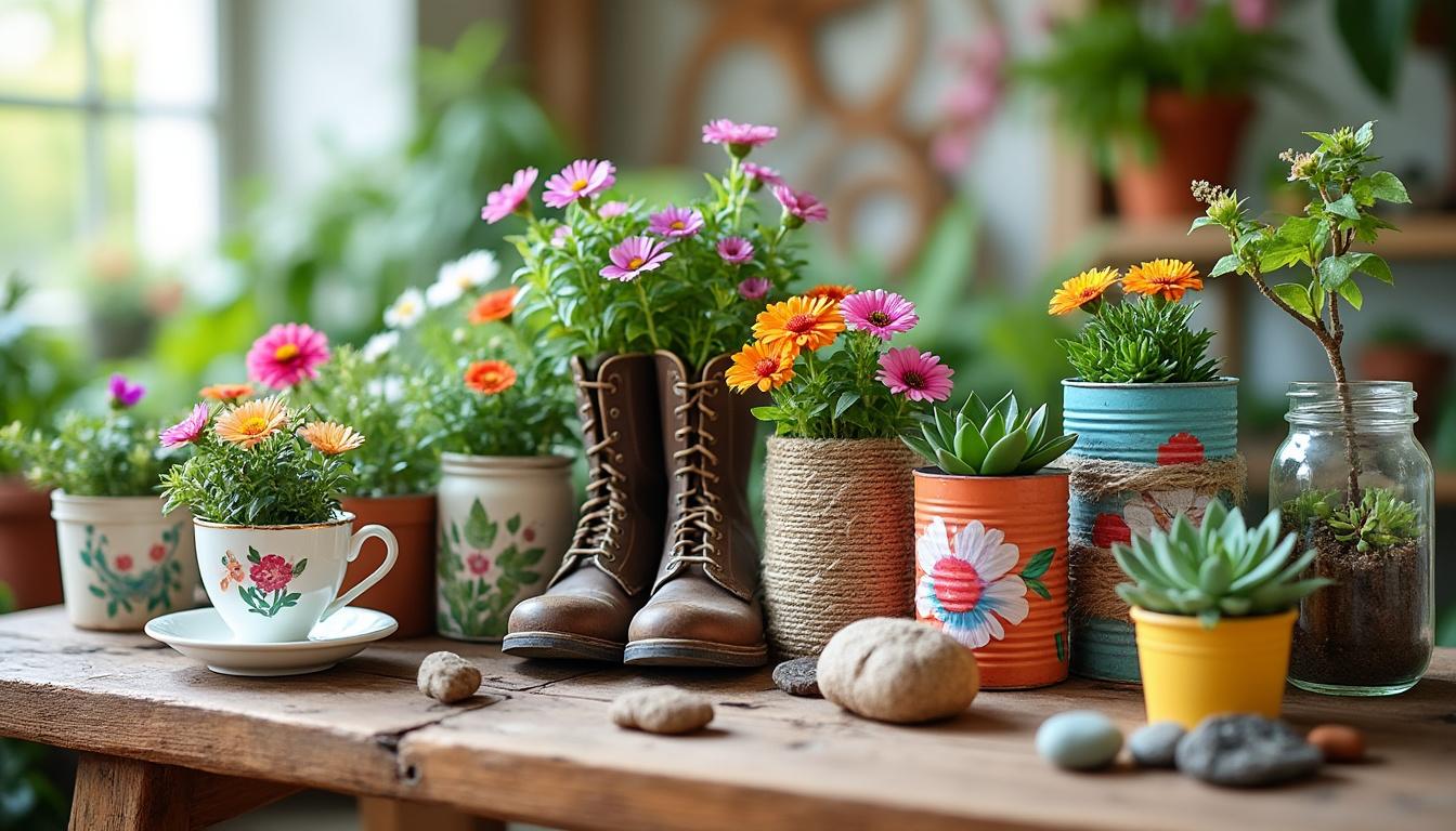 découvrez des astuces diy originales pour créer des pots de fleurs uniques et inattendus, alliant créativité et simplicité pour embellir votre jardin ou intérieur.