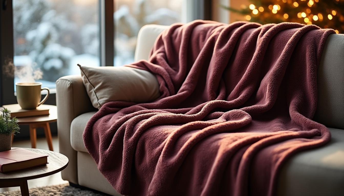 découvrez notre couverture polaire, un plaid chaud et douillet idéal pour vous réchauffer tout l'hiver avec confort et douceur.