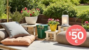 découvrez les 5 indispensables pour aménager jardins et terrasses à petit prix, chacun coûtant moins de 50 euros. astuces économiques pour un extérieur convivial et stylé.