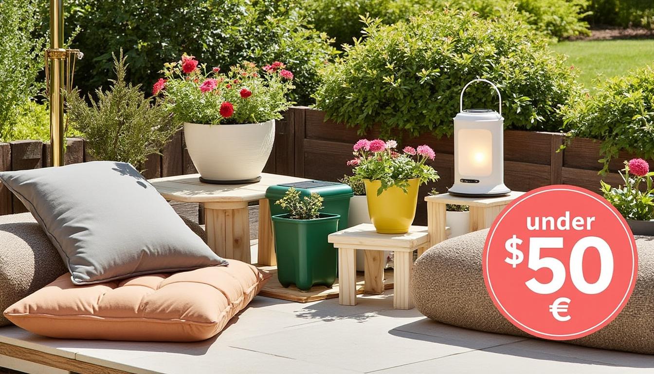 découvrez les 5 indispensables pour aménager jardins et terrasses à petit prix, chacun coûtant moins de 50 euros. astuces économiques pour un extérieur convivial et stylé.