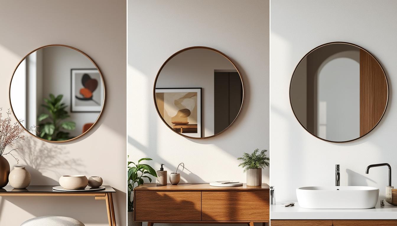 découvrez le miroir rond, l'accessoire tendance incontournable pour sublimer chaque pièce de votre intérieur avec style et élégance.