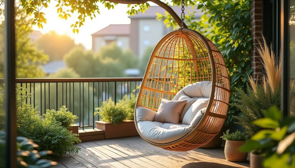 découvrez cette assise suspendue à moins de 16 € chez action, idéale pour transformer votre balcon en un havre de paix confortable et stylé.