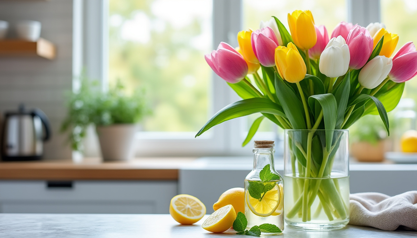 découvrez une astuce ingénieuse pour garder vos tulipes fraîches plus longtemps et embellir votre intérieur avec des fleurs éclatantes.