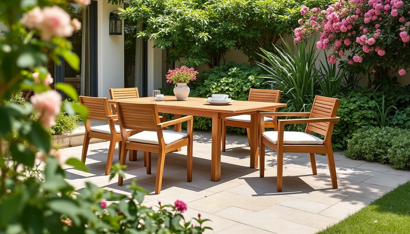 profitez dès maintenant de 100 € de réduction sur ce salon de jardin en acacia élégant et durable. offrez-vous confort et style pour vos espaces extérieurs à prix réduit !